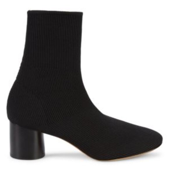 Vince Black Tasha Round Toe Knit Sock Booties 9 - Picture 1 of 7